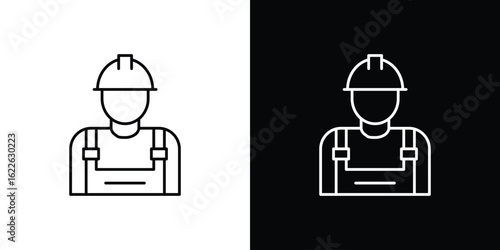 Engineer icon vector logo outline. thin line symbols