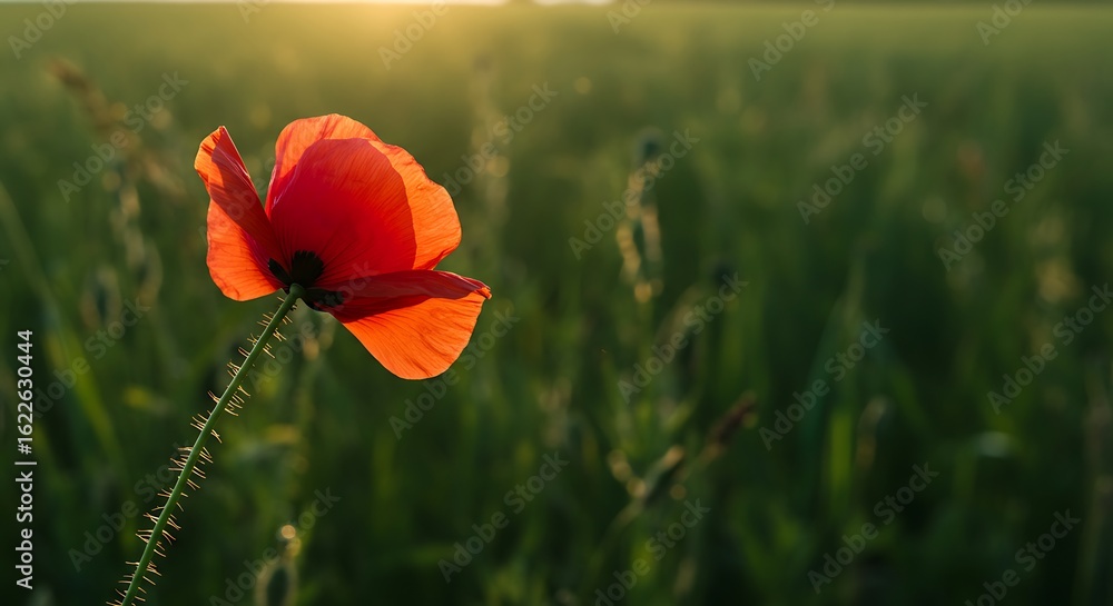 Obraz premium Delicate Red Poppy Translucent Petals