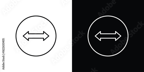 Double arrow icon vector logo outline. thin line symbols