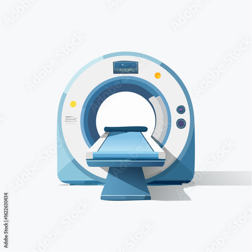 Medical Diagnostic Precision: An illustration of a high-tech CT scanner, representing modern medical advancements in precise diagnostics and healthcare.