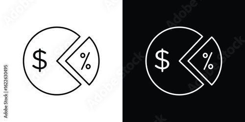 Dividend yield icon vector logo outline. thin line symbols
