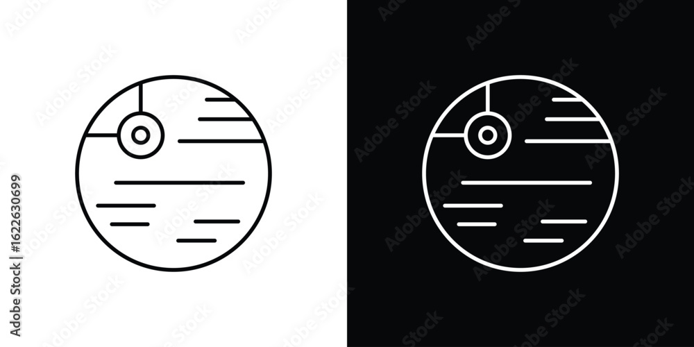 Death star icon vector logo outline. thin line symbols