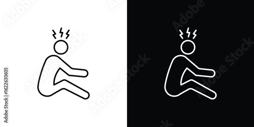 Depression icon vector logo outline. thin line symbols
