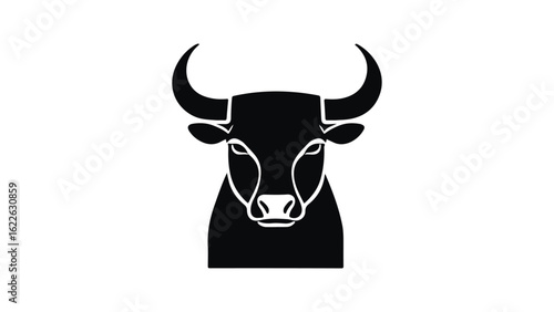 simple staring bull shape vector illustration