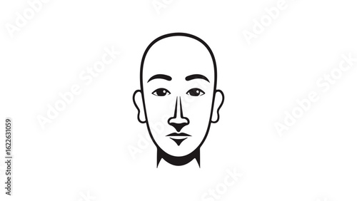 simple face shape of a man with calm expression
