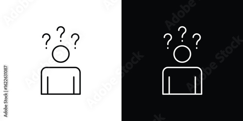 Curious human icon vector logo outline. thin line symbols