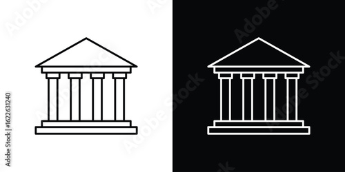 Courthouse icon vector logo outline. thin line symbols