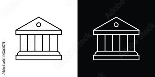Courthouse icon vector logo outline. thin line symbols