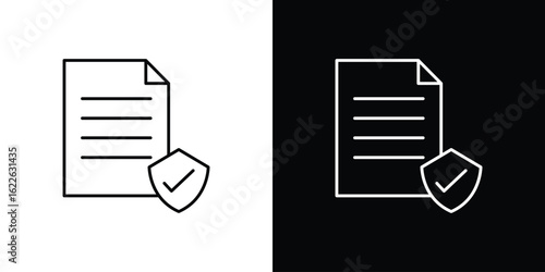 Contract coverage icon vector logo outline. thin line symbols