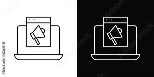 Content marketing icon vector logo outline. thin line symbols