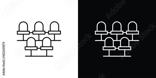 Cinema seat icon vector logo outline. thin line symbols