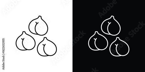 Chickpeas hummus icon vector logo outline. thin line symbols