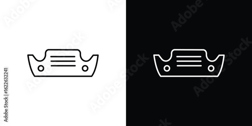 Car bumper icon vector logo outline. thin line symbols