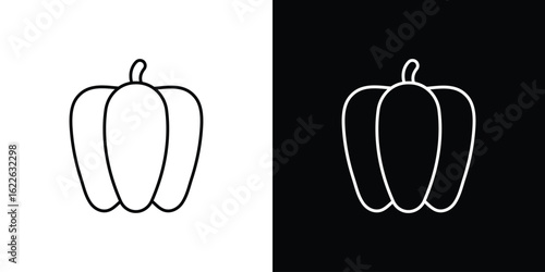 Capsicum icon vector logo outline. thin line symbols