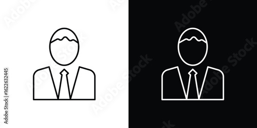 Businessman icon vector logo outline. thin line symbols