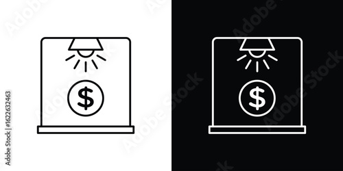 Business incubator icon vector logo outline. thin line symbols