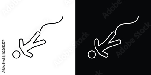 Bungee jumping icon vector logo outline. thin line symbols