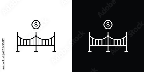 Bridging loan icon vector logo outline. thin line symbols