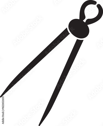 Blacksmith tongs with curved jaws and long handles a minimalist vector icon