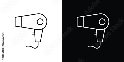 Blow dryer icon vector logo outline. thin line symbols