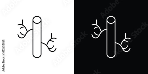 Blood vessel icon vector logo outline. thin line symbols