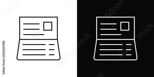 Bankbook icon vector logo outline. thin line symbols