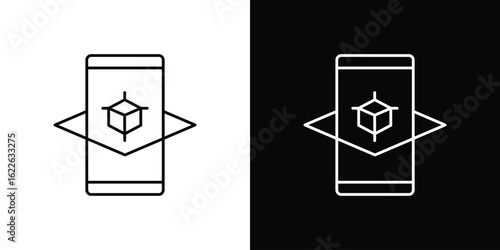 Ar apps icon vector logo outline. thin line symbols