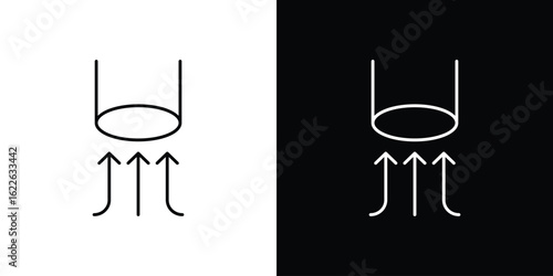 Air suction icon vector logo outline. thin line symbols