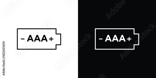 AAA battery icon vector logo outline. thin line symbols