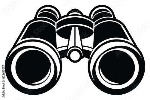 Black Binoculars Vector Illustration Clear Optics for Observation, Exploration, and Adventure