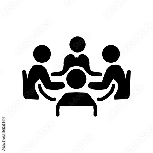 【Business Icons – Meeting】「会議・チームミーティング・ディスカッションのピクトグラム / Meeting, Team Discussion, and Collaboration Pictogram」