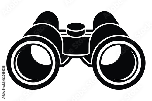 Silhouette of Binoculars with Circular Eyepieces for Enhanced Vision and Observation