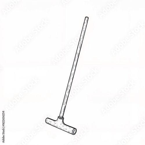 Illustration of a minimalist broom on a white background
