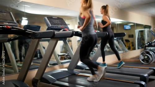 young woman exercising in gym