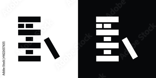 Wooden block icon set Vector Design for mobile concept and web design.