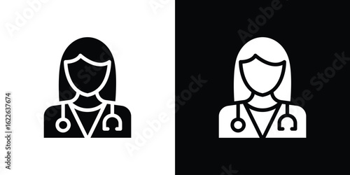 Woman Doctor icon set Vector Design for mobile concept and web design.
