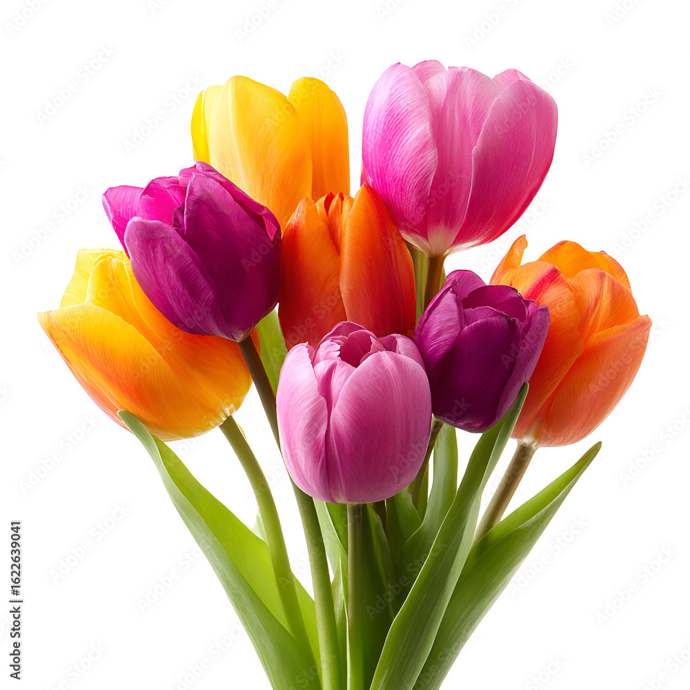 Vibrant Tulip Bouquet Spring Flowers Colorful Blooms Vibrant Tulip Bouquet Spring Flowers Colorful Blooms
