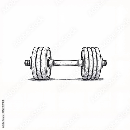 Illustration of a vintage dumbbell