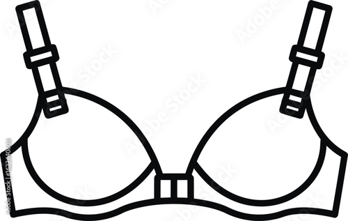 Lingerie Symbol: An elegant illustration of a classic bra, crafted with meticulous detail to highlight its structure and design, suitable for a variety of concepts.