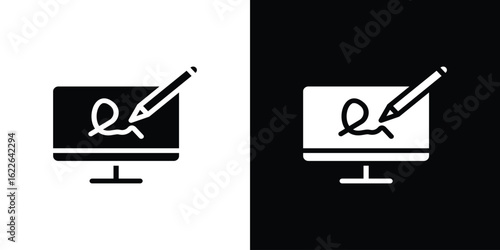 Electronic signature icon set Vector Design for mobile concept and web design.