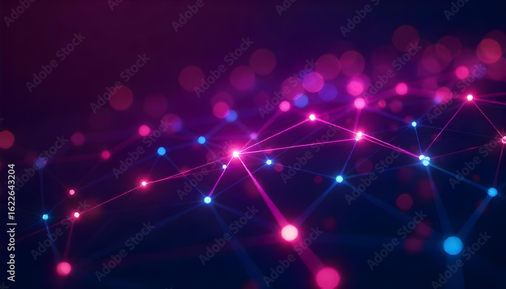 Fototapeta premium Glowing Network Connections Abstract Background Keywords: abstract, network, connection