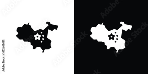 China map icon set Vector Design for mobile concept and web design.