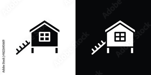 Chicken coop icon set Vector Design for mobile concept and web design.