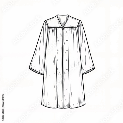 Illustration of a graduation gown in a minimalist style