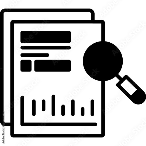 Search Analytics Glyph Icon – Data Tracking, SEO Insights, and Performance Metrics