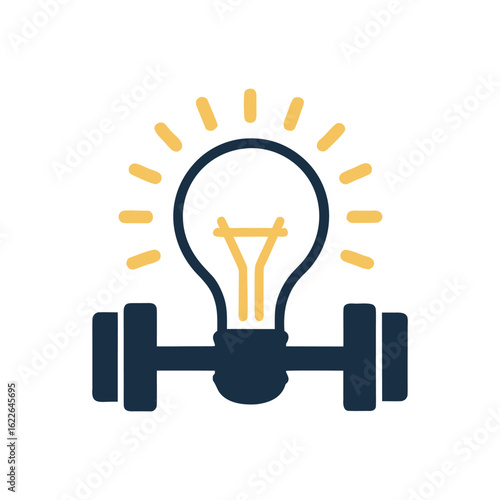 Creative Strength Concept Smart Fitness Innovation Logo Vector.
