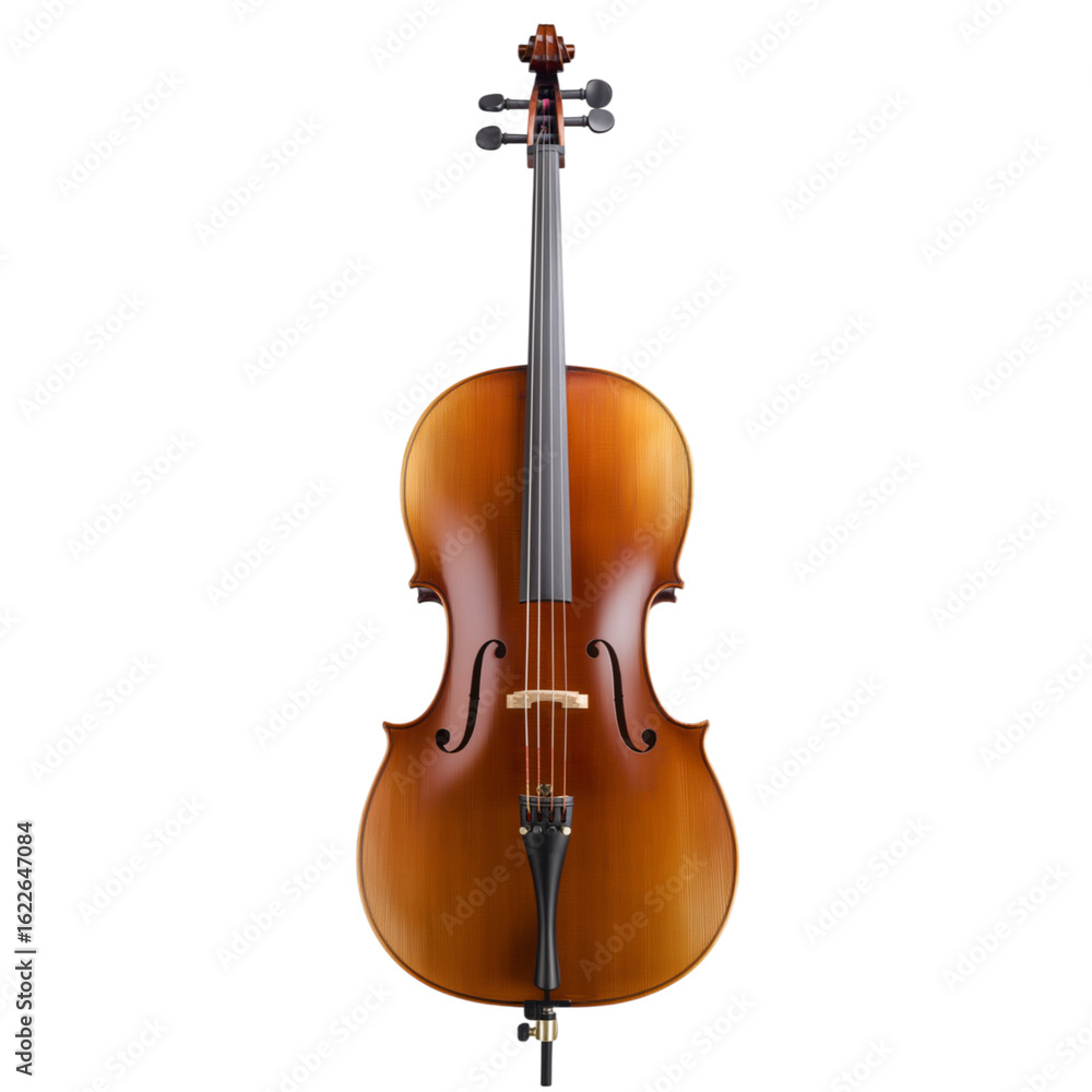 Fototapeta premium classic cello with elegant wooden design isolated on white background
