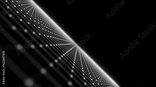 Technology perspective grid background. Digital space wireframe landscape. Black mesh on a black background. 3d rendering.