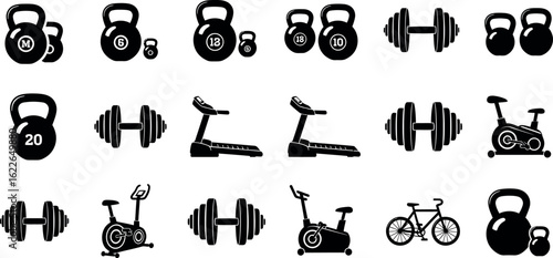 Icon set vector art of healthcare symbols isolated on white background