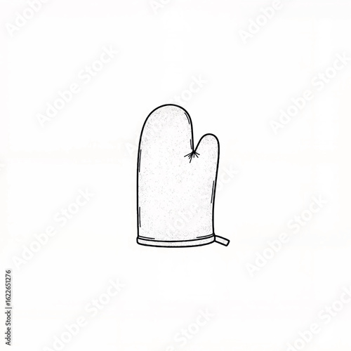 Oven mitt illustration in minimalist style